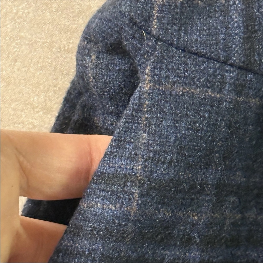 🛍️ J.McLaughlin Women Navy Check Pencil Skirt sz4 Glen Plaid 100% Wool Lined - Picture 8 of 12